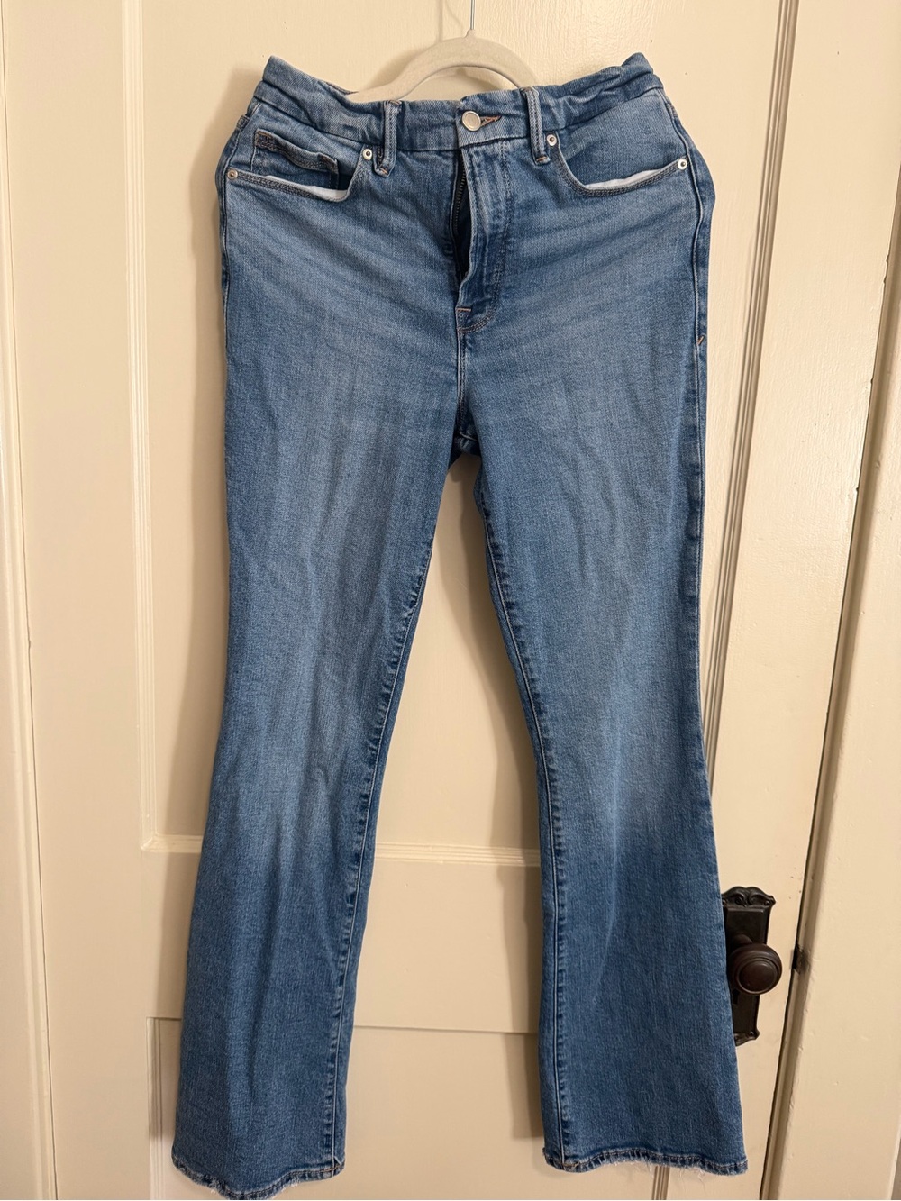 Good American Medium Light Blue Flare Jeans
